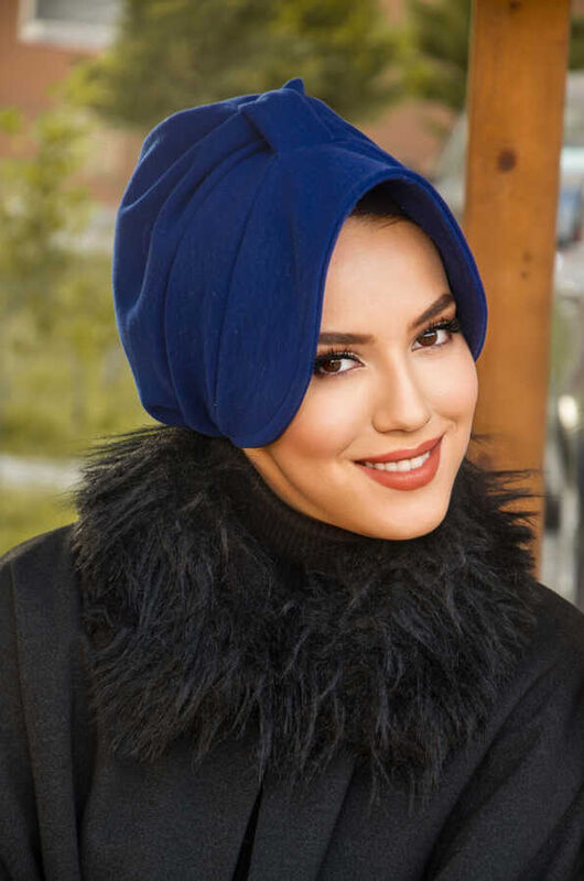 Açık Lacivert Kaşe Şapka Bone