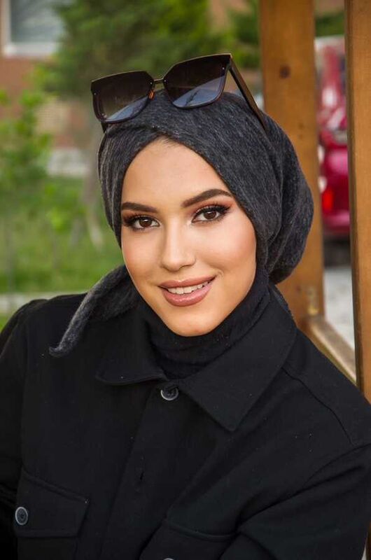 Antrasit Kışlık Çapraz Bone