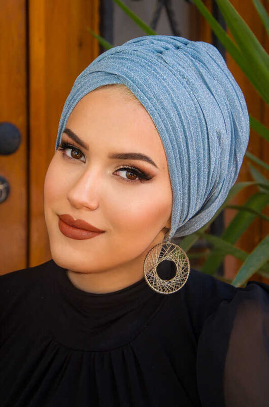Bebe Mavi Pilise Çapraz Bantlı Astarlı Bone