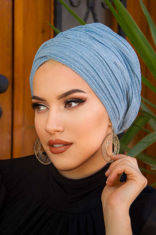 Bebe Mavi Pilise Çapraz Bantlı Astarlı Bone