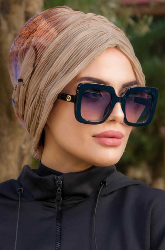 OUTLET- Bej Piliseli Tokalı Bone - Thumbnail