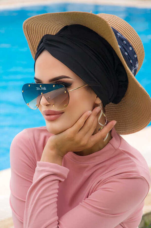 Black Hijab Swimming Caps