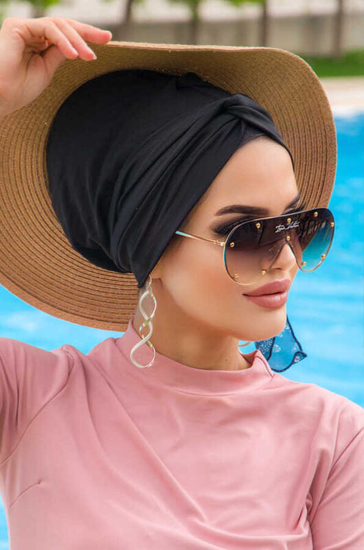 Black Hijab Swimming Caps - Thumbnail
