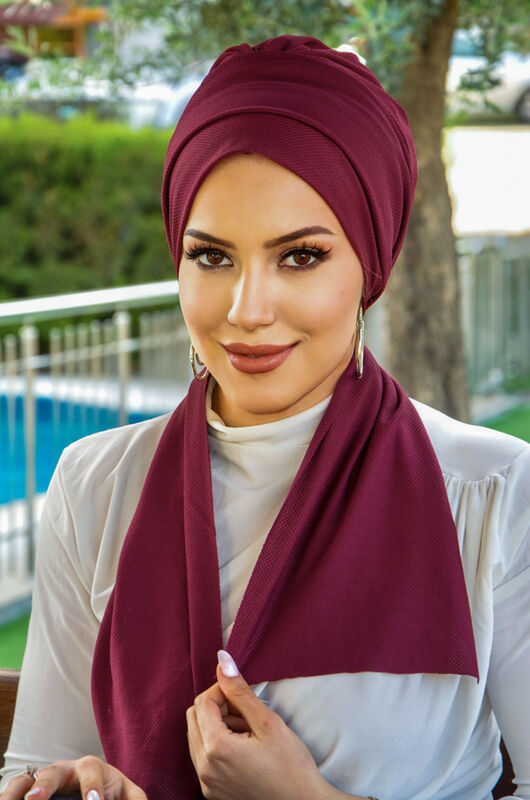 Bordo Atkılı Bone