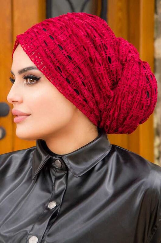 Bordo Dantel Büzgülü Dolama Bone
