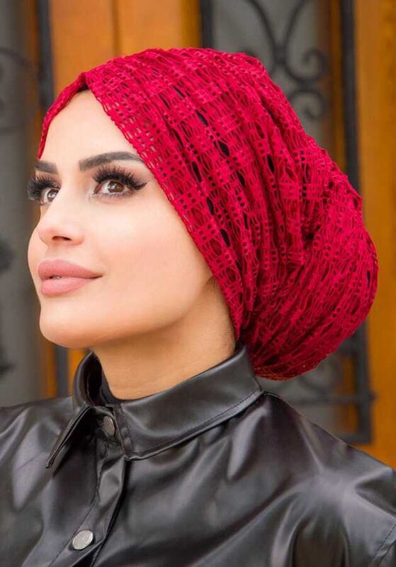 Bordo Dantel Büzgülü Dolama Bone