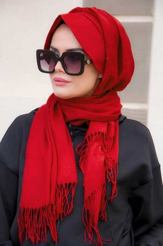 Bordo Şapkalı Şal
