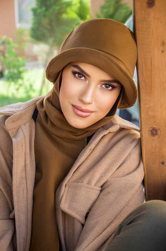  - Camel Atkılı Vintage Şapka