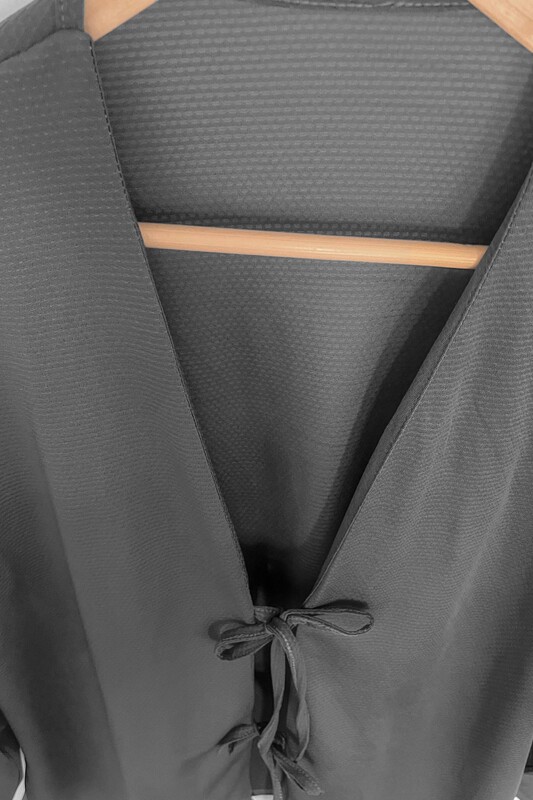  - Füme Önü Bağlamalı Kimono Tunik / Likralı Yazlık Kumaş (1)