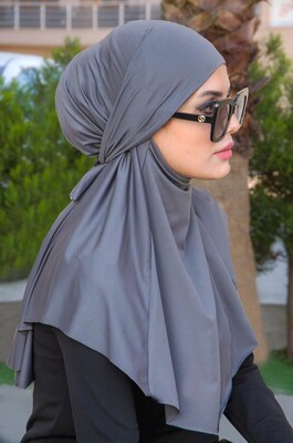 Füme Oversize Hijab - Thumbnail