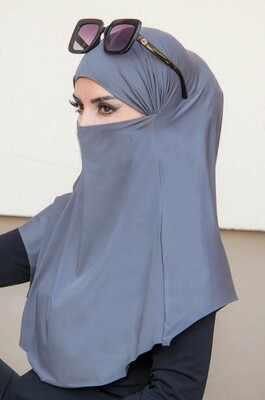 Füme Oversize Hijab - Thumbnail