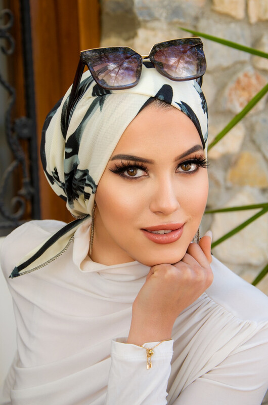  - Füme Yaprak Desen Çapraz Bantlı Bone