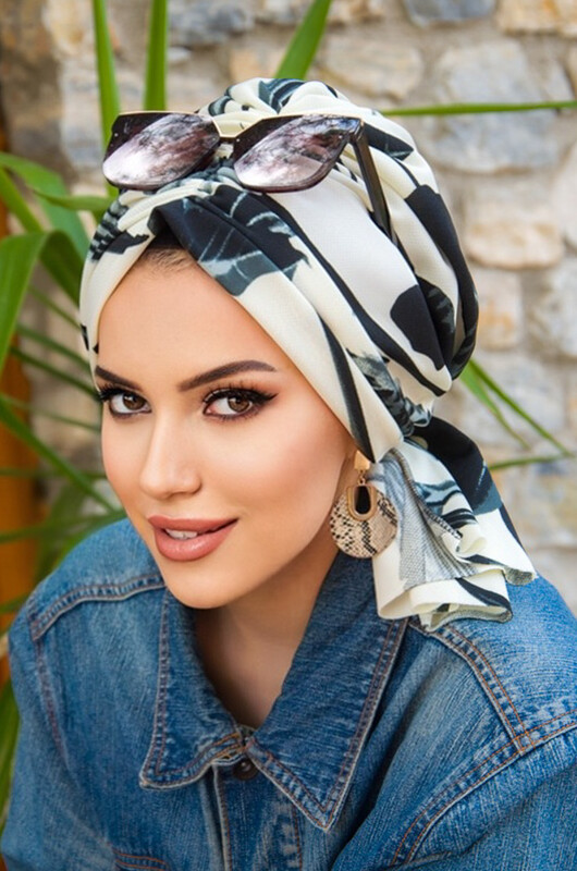 Füme Yaprak Desen Tokalı Bone - Thumbnail