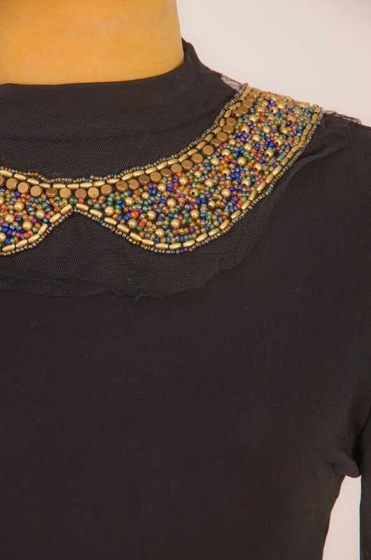 Aişe Tesettür - Gold El İşlemesi Yakalık (1)