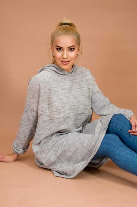 Aişe Tesettür - Gri Spor sweat - 10200 (1)