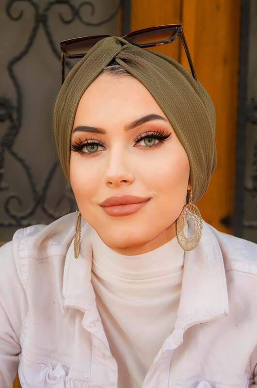 Haki Hazır Burgu Düğüm Bone - Thumbnail
