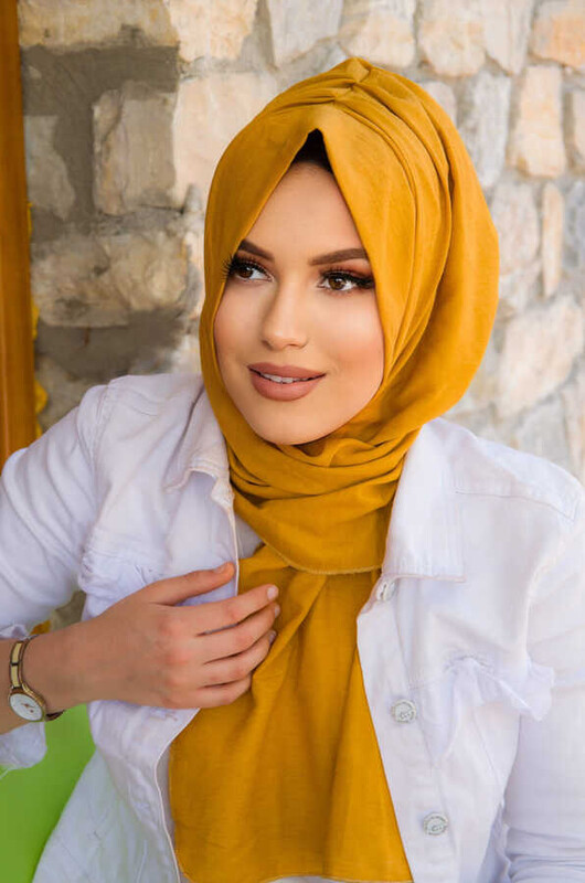 Aişe Tesettür - Hardal Hazır Eşarp