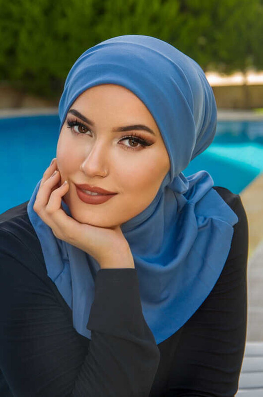 Aişe Tesettür - İndigo Hijab Havuz ve Deniz Bonesi