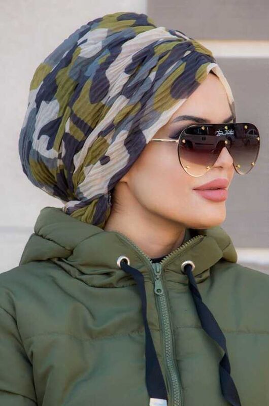 OUTLET- Kamuflaj Piliseli Tokalı Bone