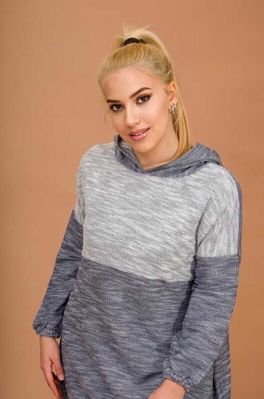 Gri Mavi Spor sweat - 10200 - Thumbnail