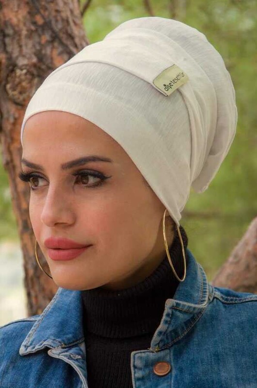 Aişe Tesettür - Kırık Beyaz Battal Boy Kaymaz Bone - 40500 (1)