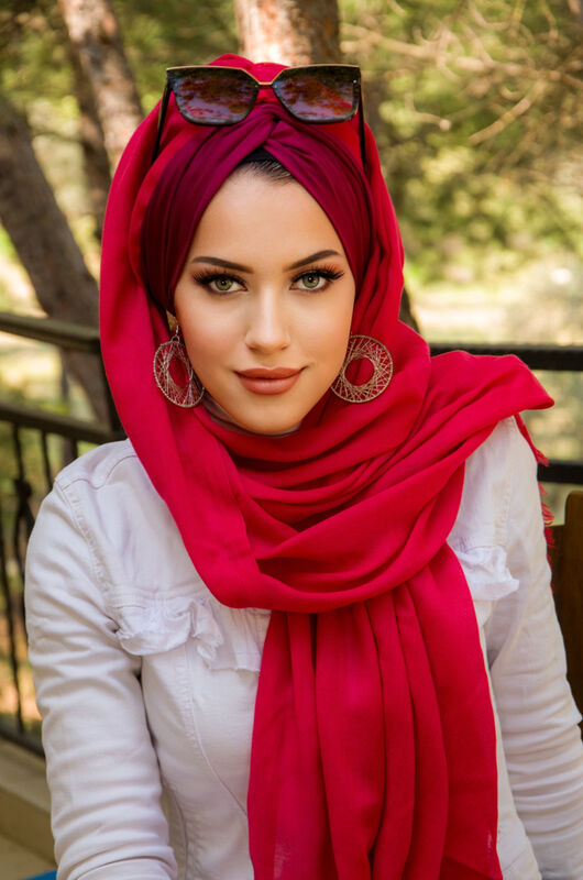 Kırmızı Bordo Burgu Hazır Şal