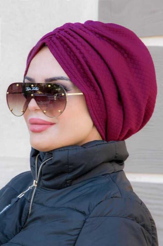 Bordo Kışlık Büzgülü Bone