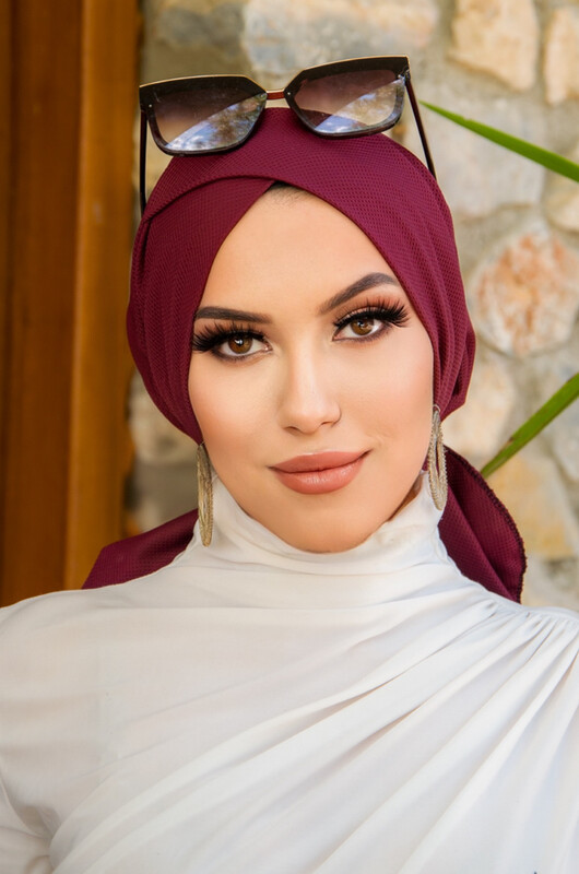  - Koyu Bordo Hazır Çapraz Bone (1)
