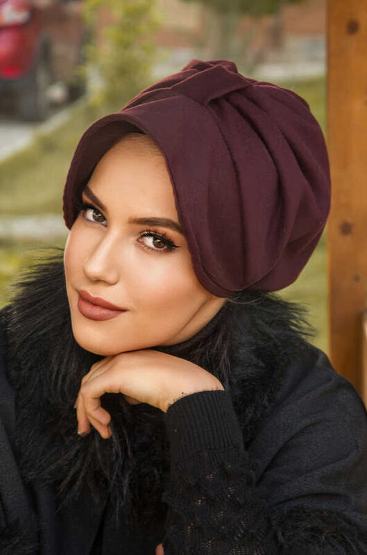 Koyu Bordo Kaşe Şapka Bone