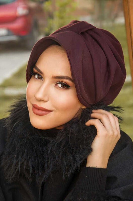 Koyu Bordo Kaşe Şapka Bone