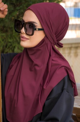 Aişe Tesettür - Koyu Bordo Oversize Hijab