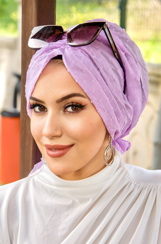 Lila Ponpon Tokalı Bone