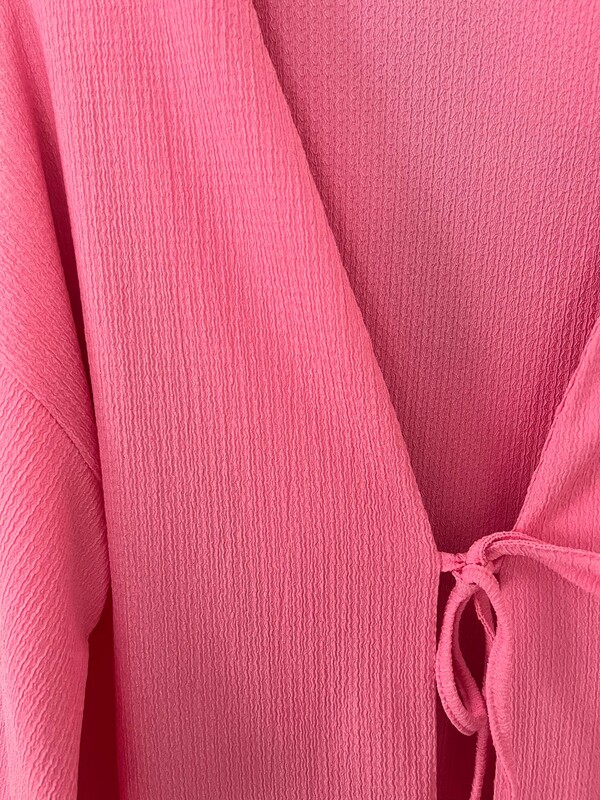  - Pembe Önü Bağlamalı Kimono Tunik (1)