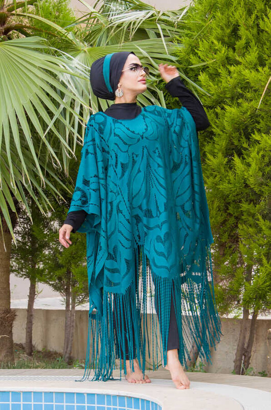 Petrol Mavi Tesettür Pareo - 20102 - Thumbnail