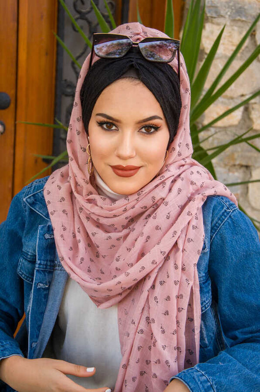 Aişe Tesettür - Pudra Koton Bandana Şal - 50100