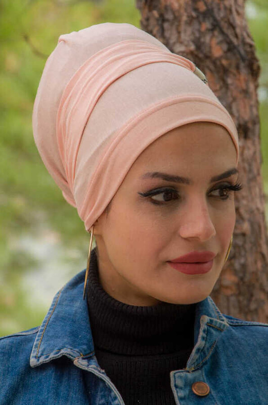 Aişe Tesettür - Pudra Battal Boy Kaymaz Bone - 40500 (1)