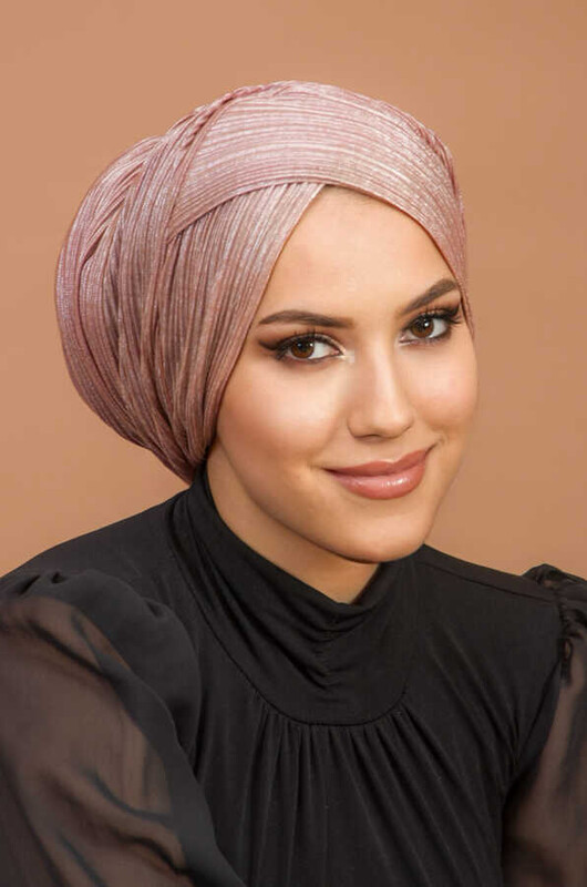 Pudra Kelebek Çapraz Abiye Şal - Thumbnail