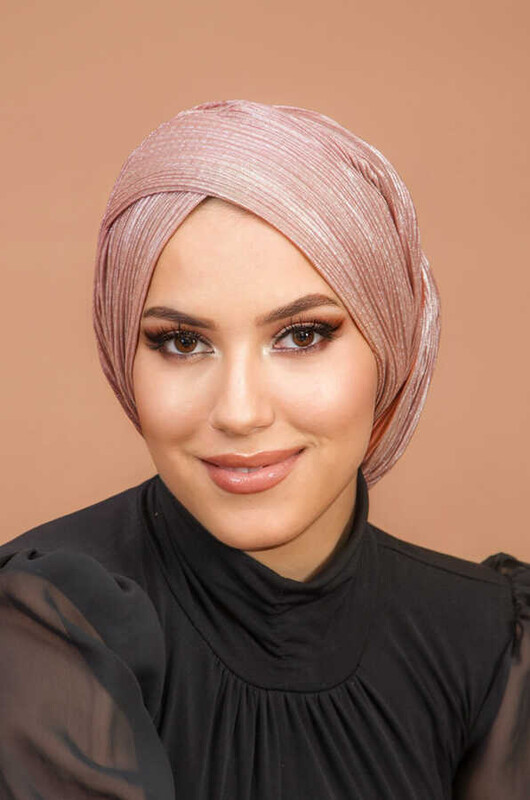 Pudra Kelebek Çapraz Abiye Şal - Thumbnail