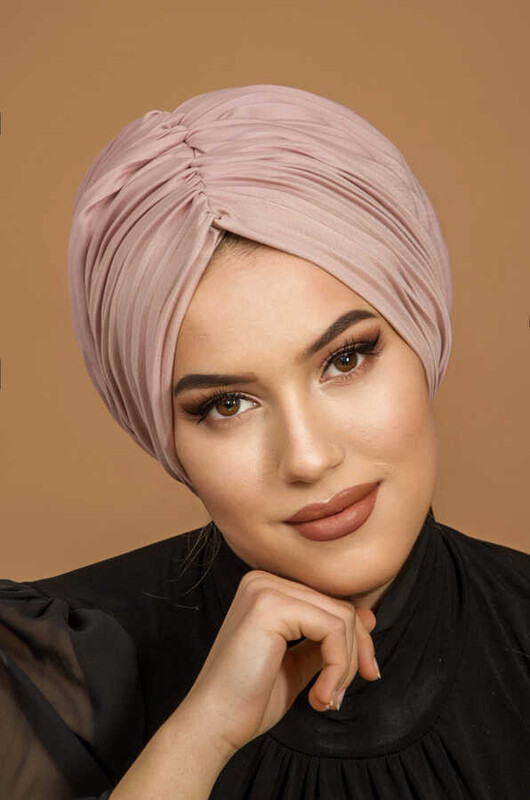 Pudra Piliseli Büzgülü Dolgulu Bone - Thumbnail