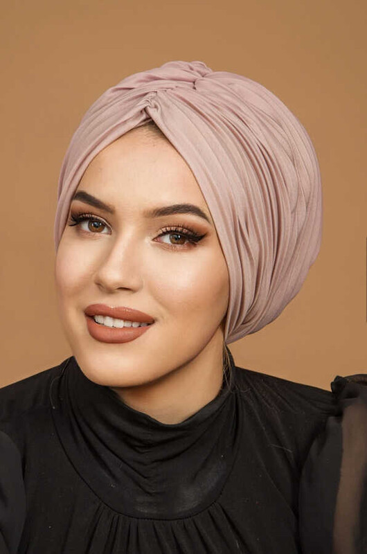 Pudra Piliseli Büzgülü Dolgulu Bone - Thumbnail