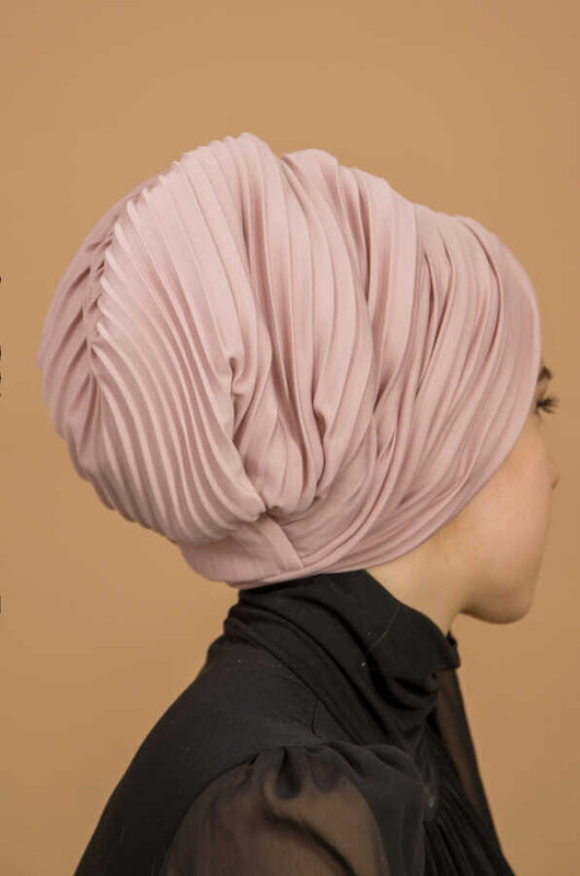 Pudra Piliseli Büzgülü Dolgulu Bone - Thumbnail