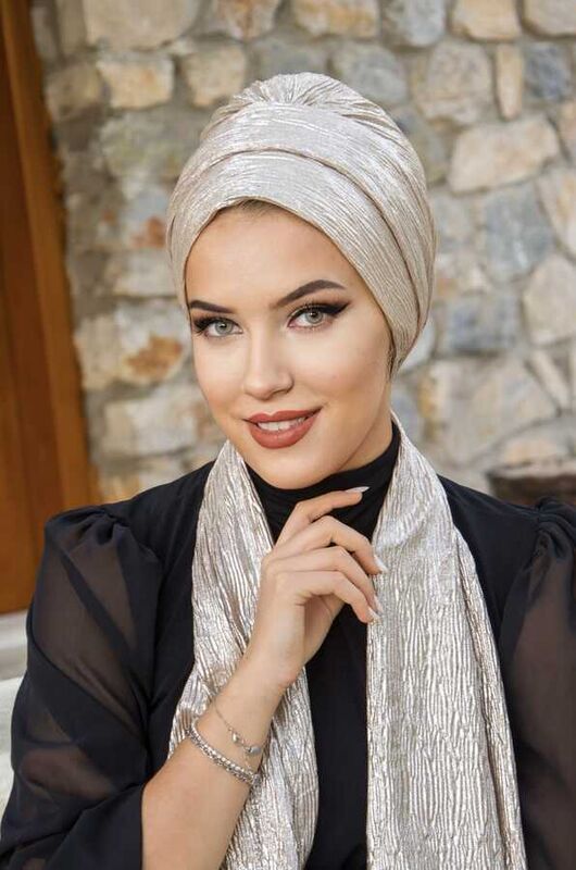 Rose Gold Piliseli Abiye Atkılı Bone