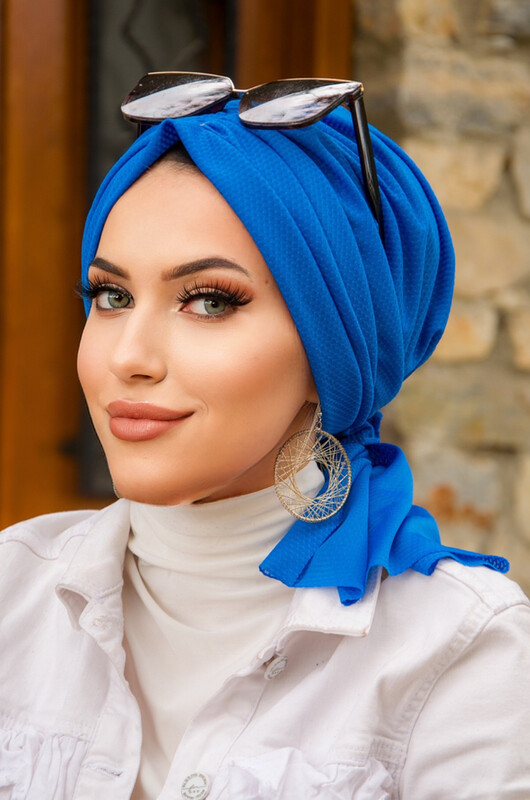Saks Mavi Tokalı Bone - Thumbnail
