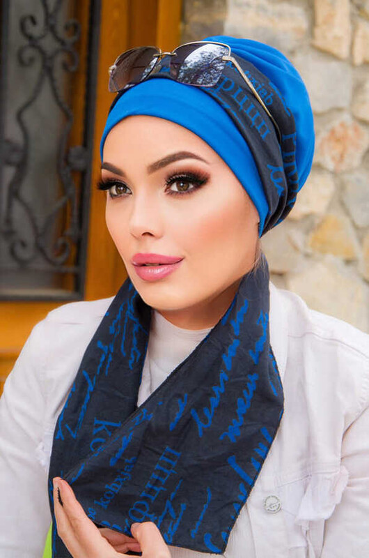 Saks Biritsiz Fularlı Bone - Thumbnail