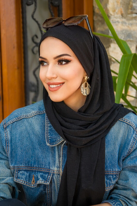 Siyah Bandana Bone Şal - Thumbnail