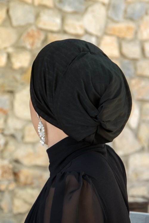 Siyah Hazır Çizgili Boru Bone