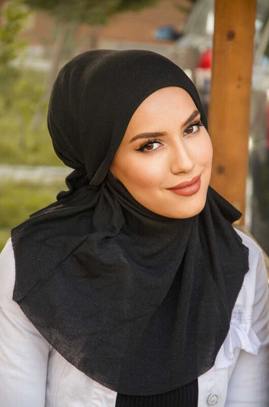 Aişe Tesettür - Siyah Oversize Hijab (1)