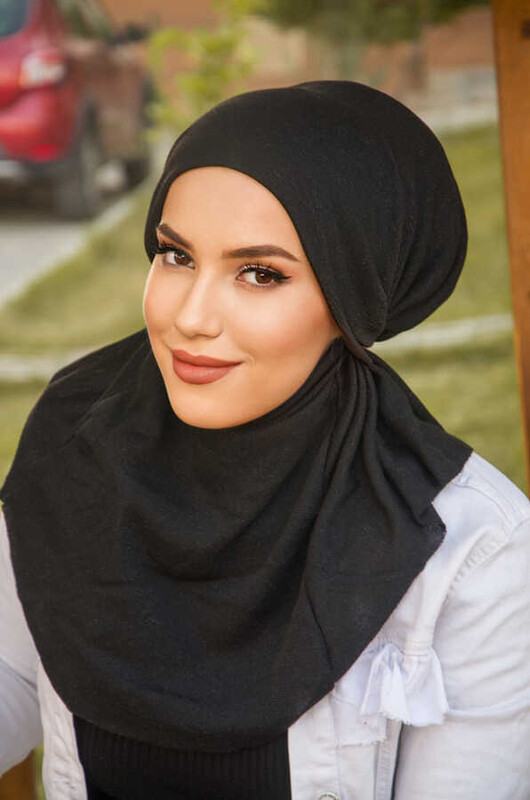 Siyah Oversize Hijab - Thumbnail