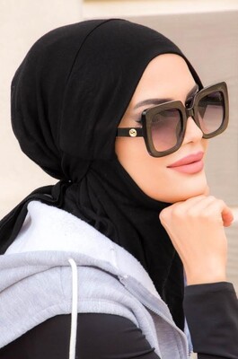 Aişe Tesettür - Siyah Spor Bone Hijab