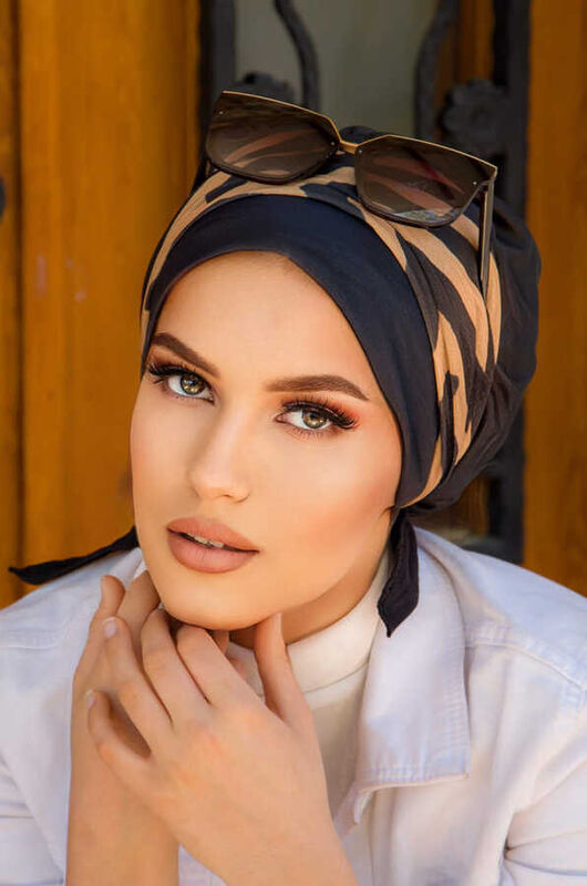 Siyah Gold Zebra Desen Bantlı Bone